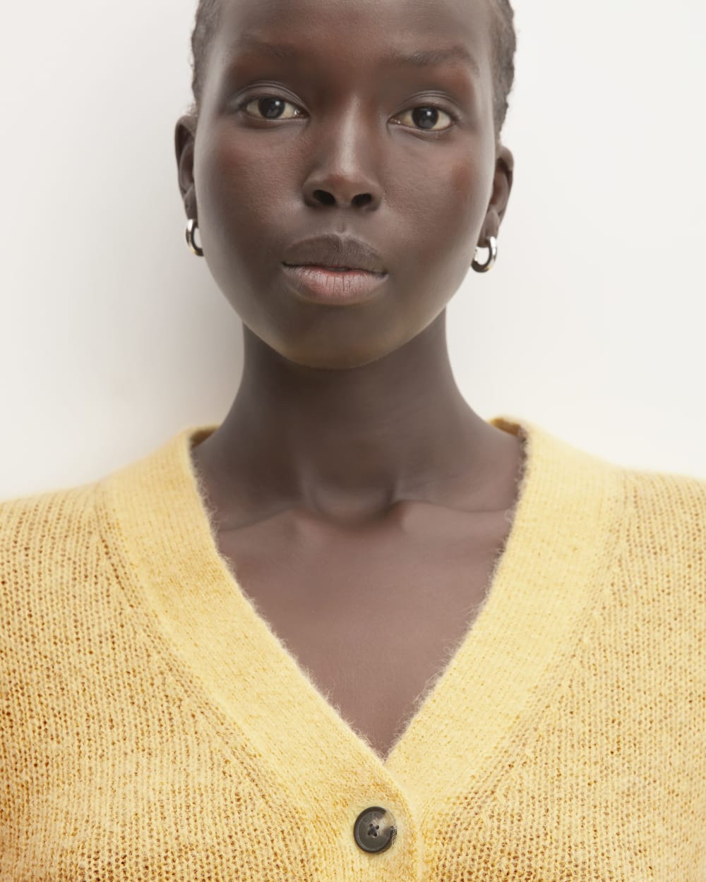 The Alpaca V-Neck Cropped Cardigan | Raffia - Image 4