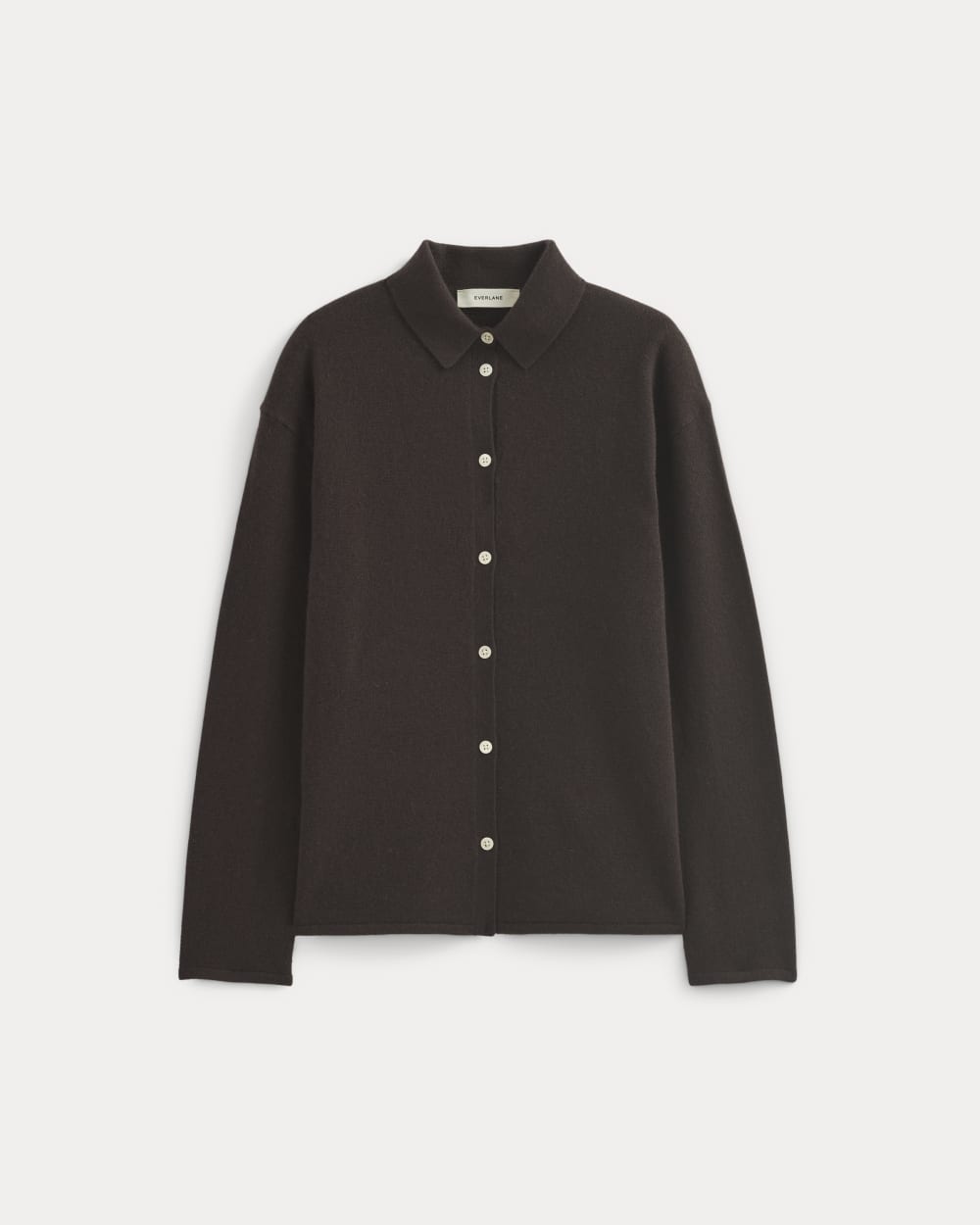 Cashmere Button-Up Shirt | Dark Chocolate - Image 2