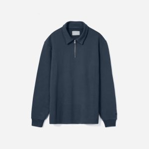 The Track Quarter-Zip Sweatshirt | Kingfisher Blue
