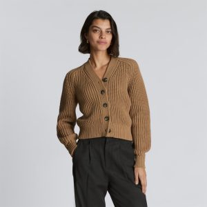 The Texture Cotton Cardigan | Cappuccino