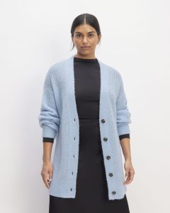 The Alpaca Oversized Cardigan | Chambray Blue