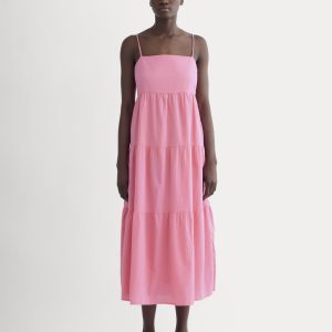 The Gauze Tiered Dress | Deep Pink
