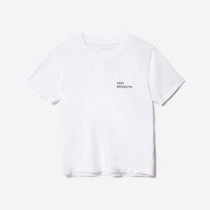 The 100% Brooklyn Box-Cut Tee | White / Black