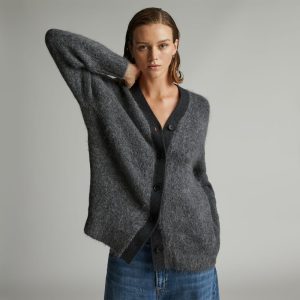 The SuperFuzz Alpaca Oversized Cardigan | Heathered Charcoal