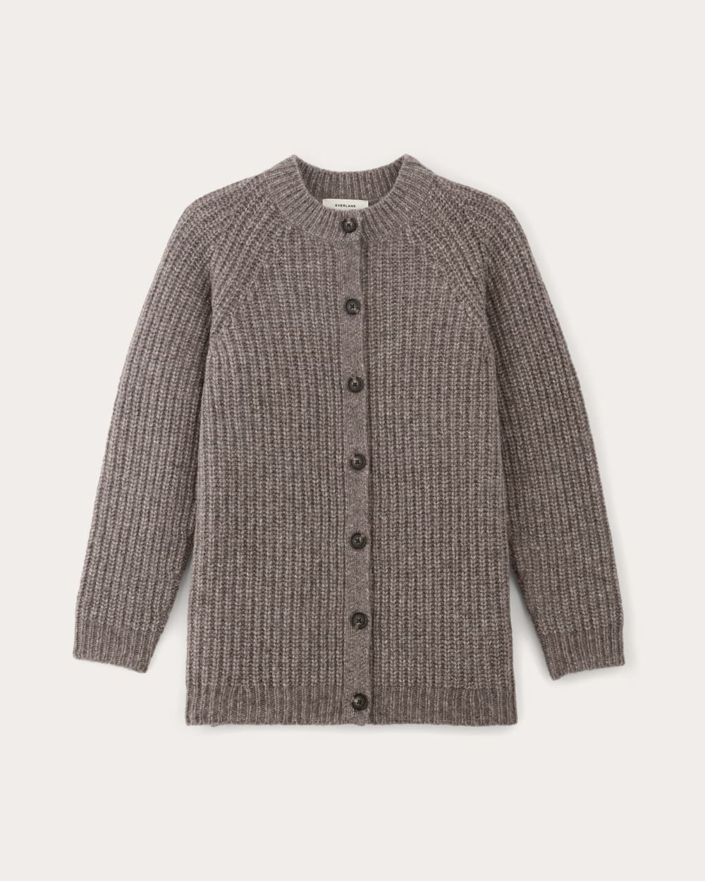 The Fisherman Cardigan in Cloud | Taupe Melange - Image 2