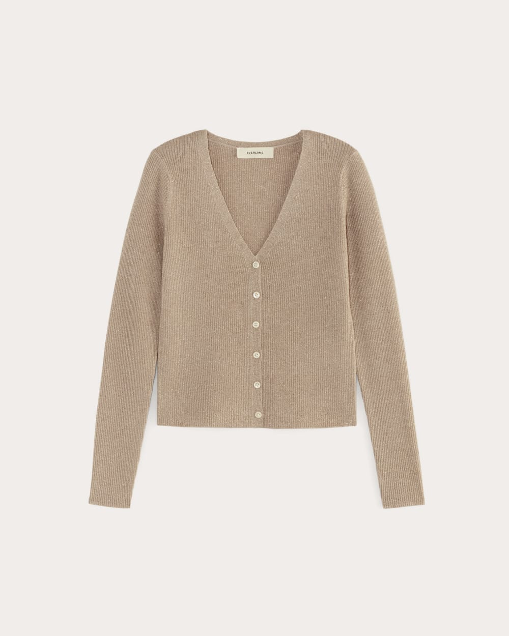 The Cardigan in Lurex Merino | Gold - Image 2