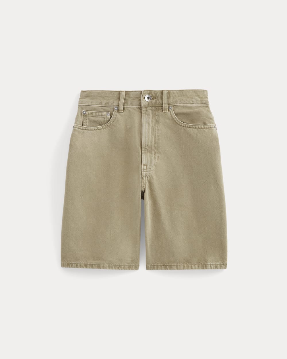 The Long A-Line Denim Short | Garment-Dyed Tan - Image 2