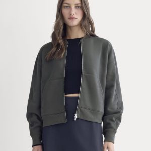 Luxe Fleece Bomber Jacket | Washed Black