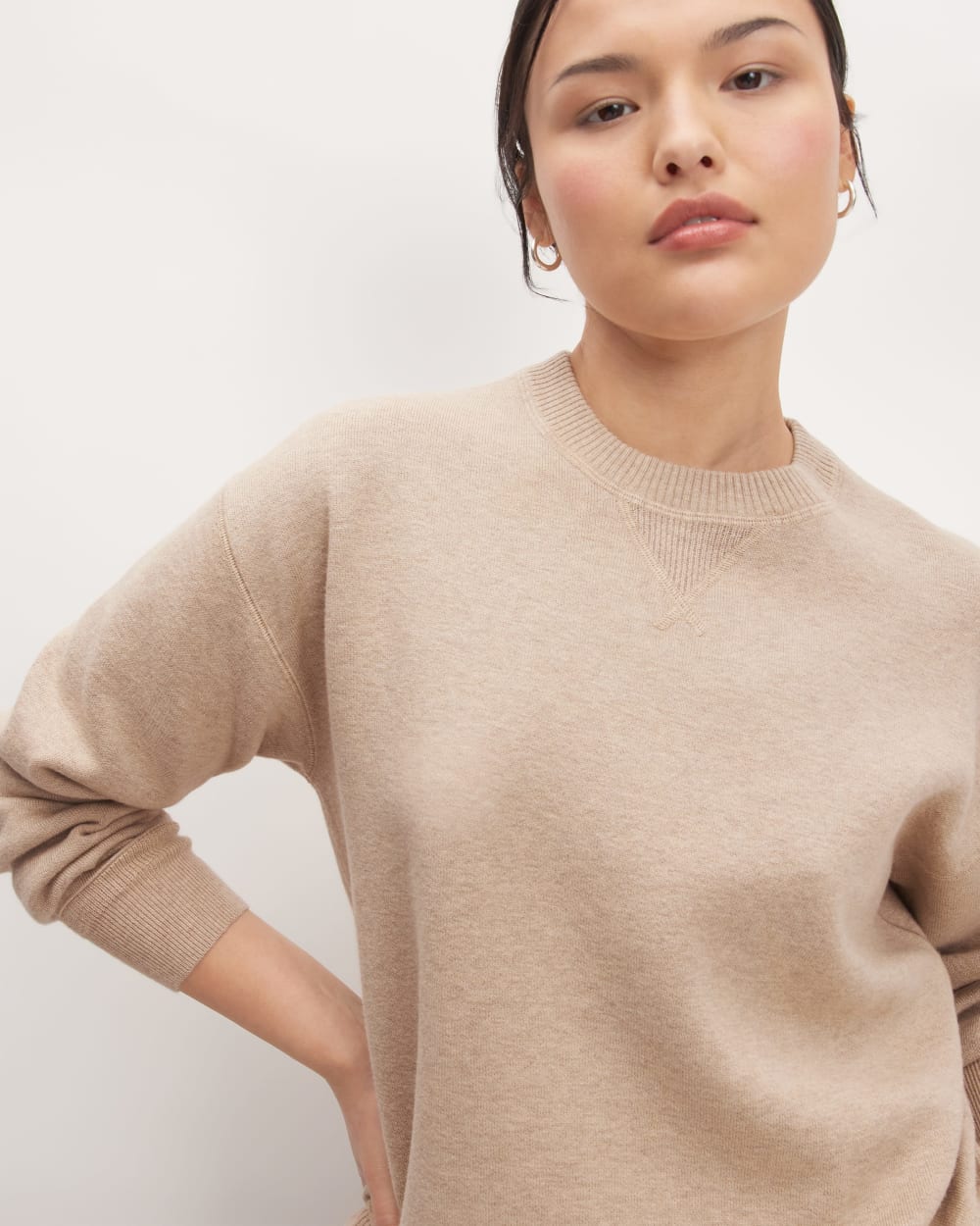 The Cotton-Merino Sweatshirt | Warm Oat Heather - Image 4