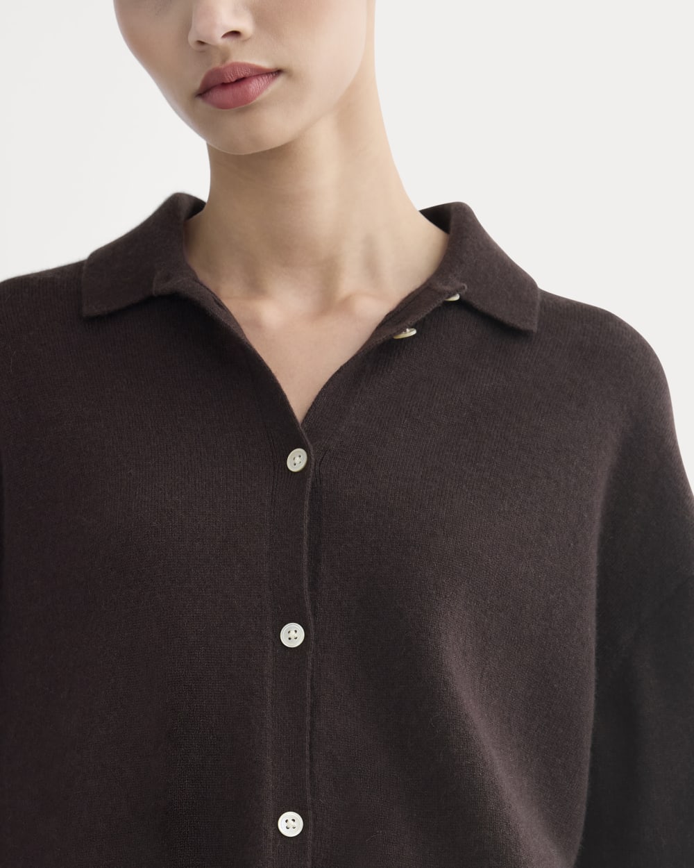 Cashmere Button-Up Shirt | Dark Chocolate - Image 4