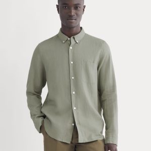 The Classic Shirt in Linen | Sage Green