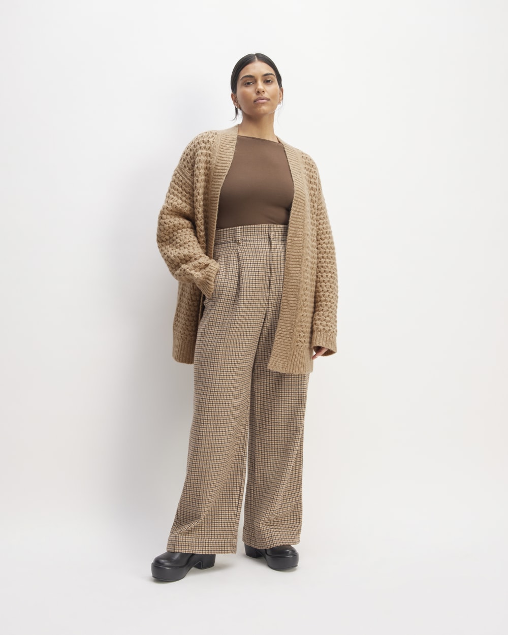 The Cloud Oversized Textured Cardigan | Tiger's Eye - Image 3