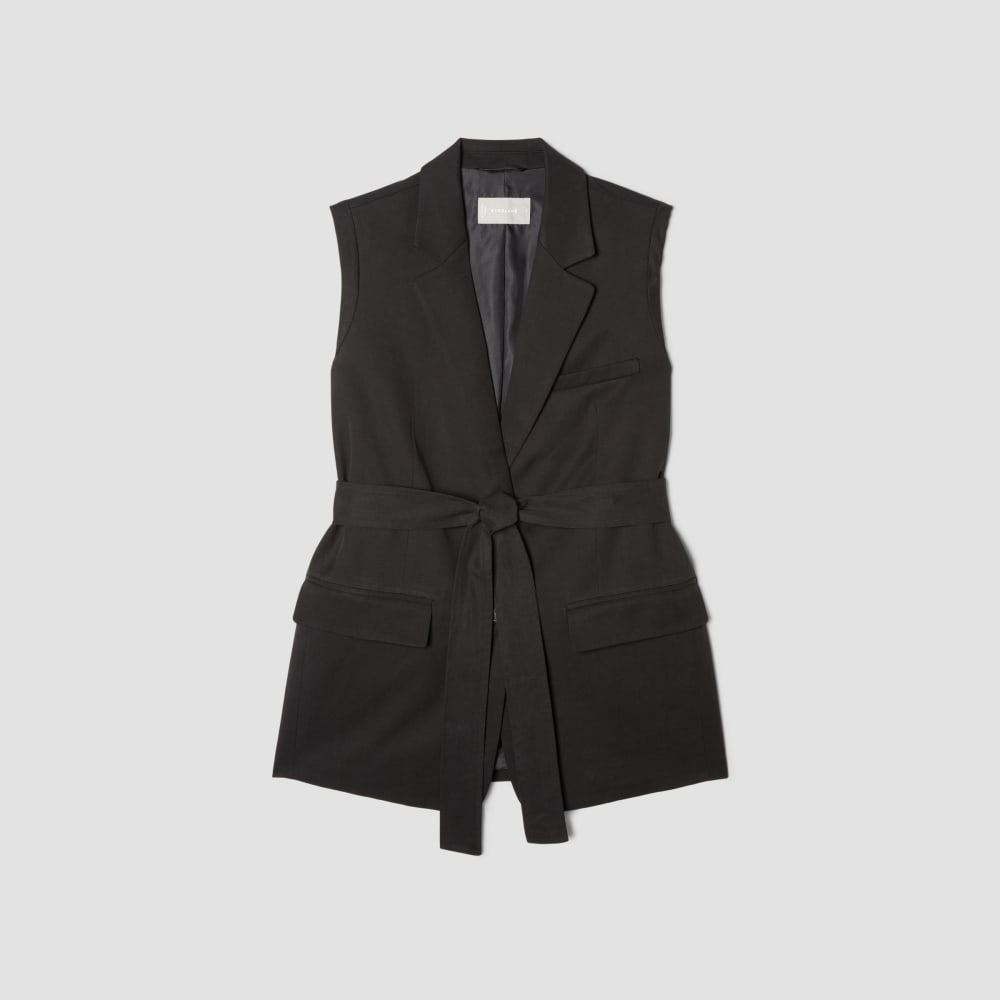 The Sleeveless Blazer in Buttersmooth | Black - Image 2
