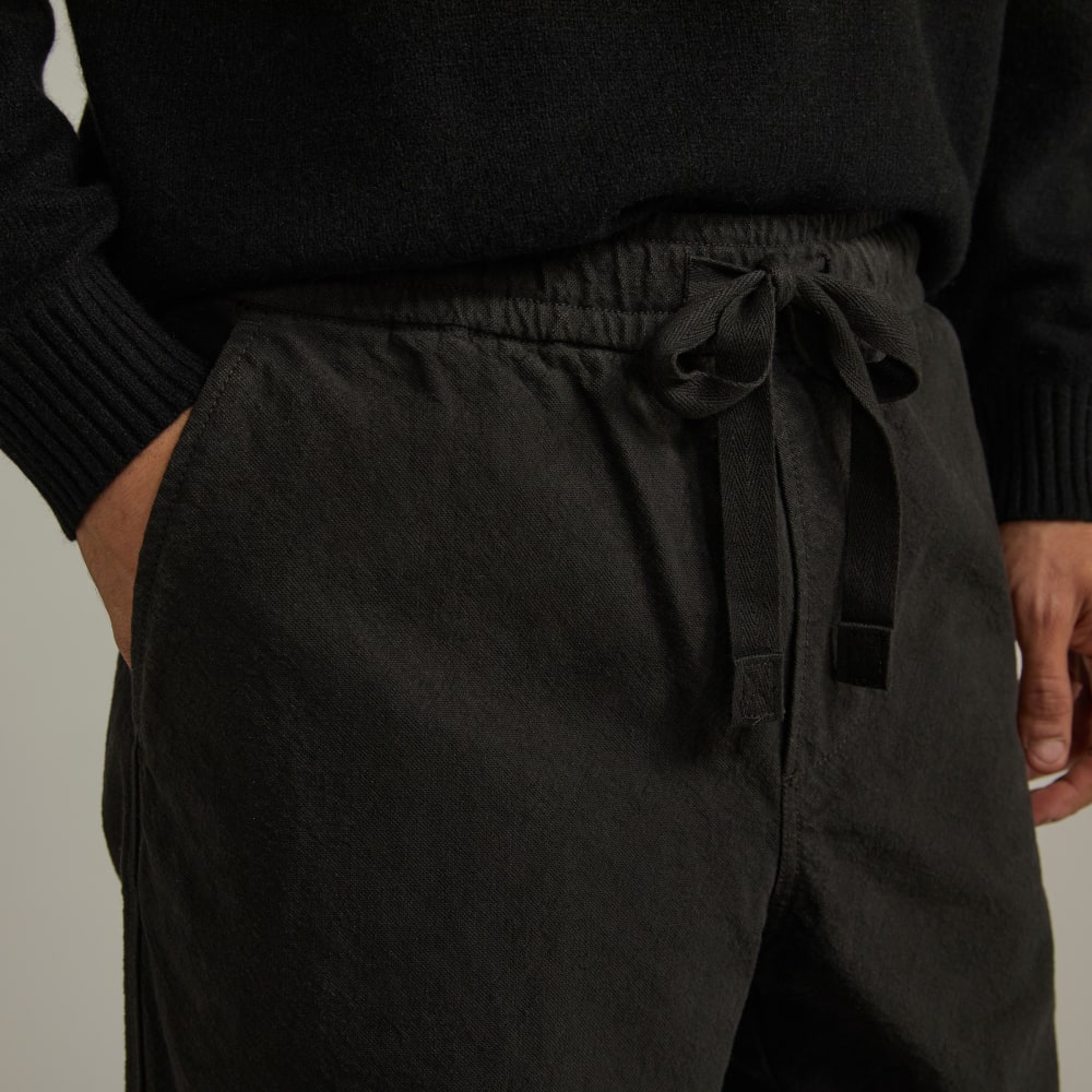 The Canvas Organic Cotton Drawstring Pant | Black - Image 4