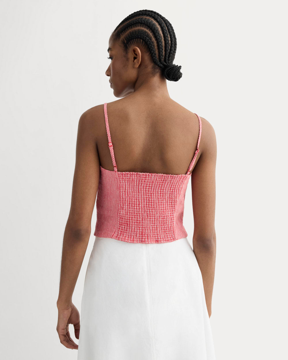The Seamed Top in Stretch Linen | Classic Red Gingham - Image 5
