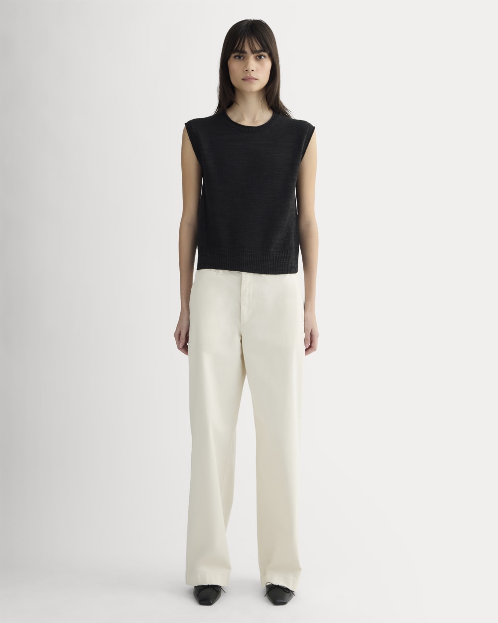 The Muscle Sweater in Cotton Linen | Black - Image 3