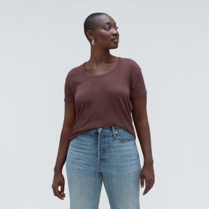 The Air Scoop-Neck Tee | Espresso