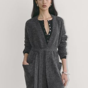 The Robe Cardigan in Alpaca | Dark Charcoal