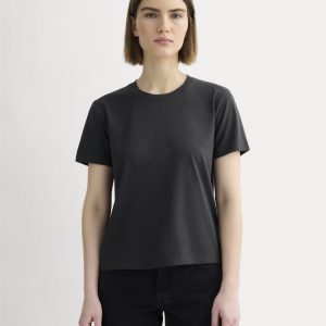 The Box-Cut Tee in Essential Cotton | Washed Black | No Pocket