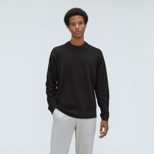 The Merino-Blend Crewneck Sweater | Black