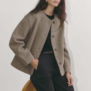 The Cocoon Coat in Wool | Heather Taupe