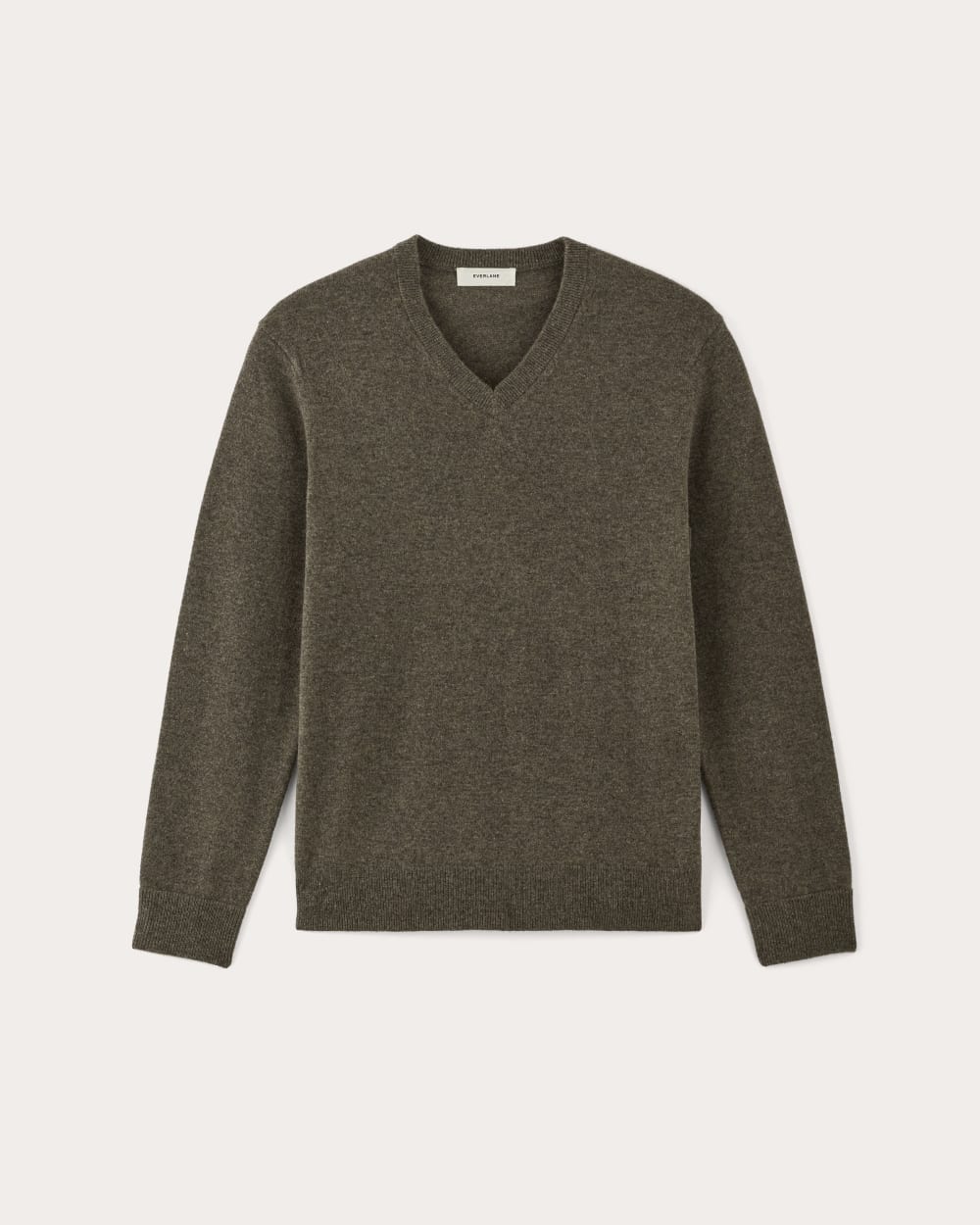 The Cashmere V-Neck Sweater | Heathered Army Green - Image 2