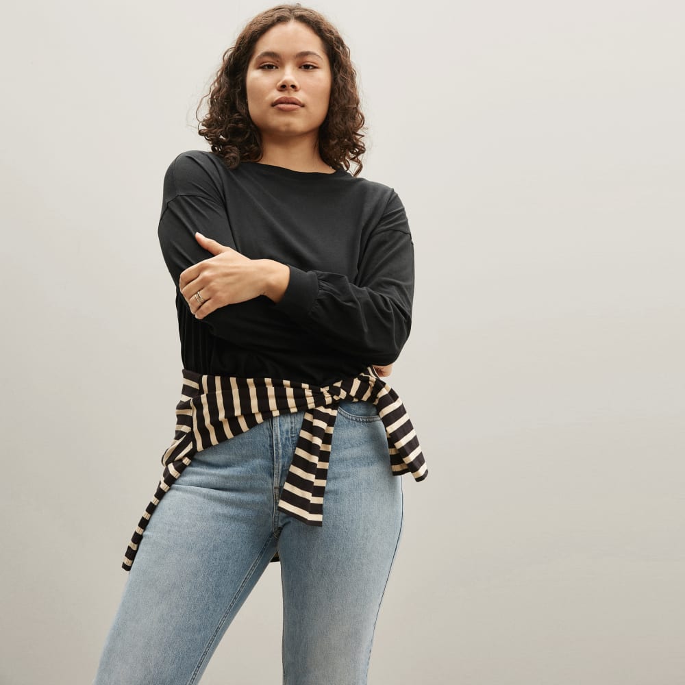 The Organic Cotton Long-Sleeve Tee | Black - Image 2