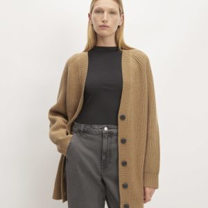 The Felted Merino Cocoon Cardigan | Deep Camel