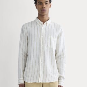 The Classic Shirt in Linen | Bone / Cornstalk