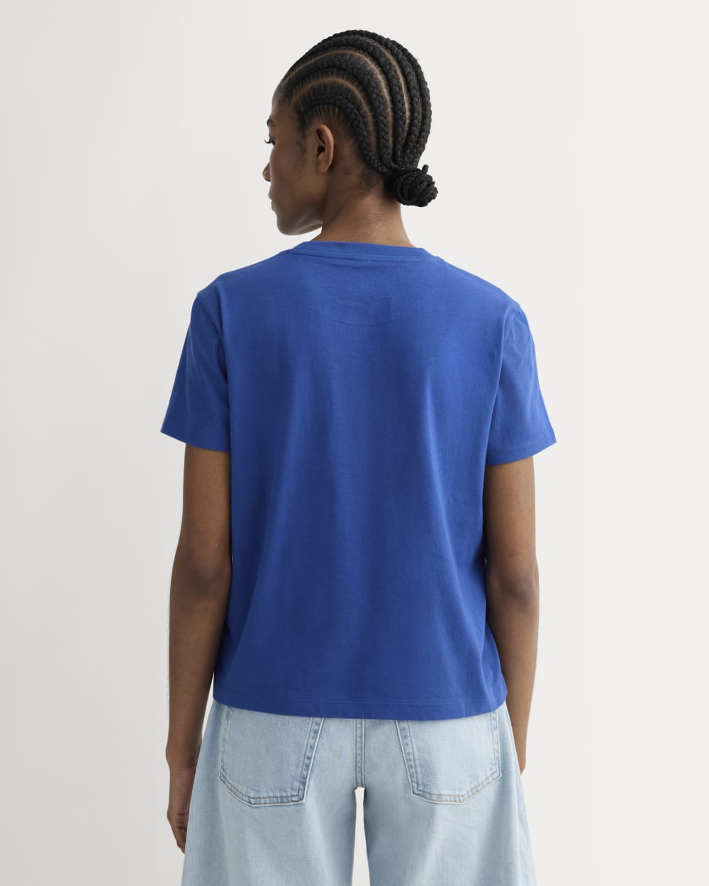 The Box-Cut Tee in Essential Cotton | Bright Cobalt | No Pocket - Image 4