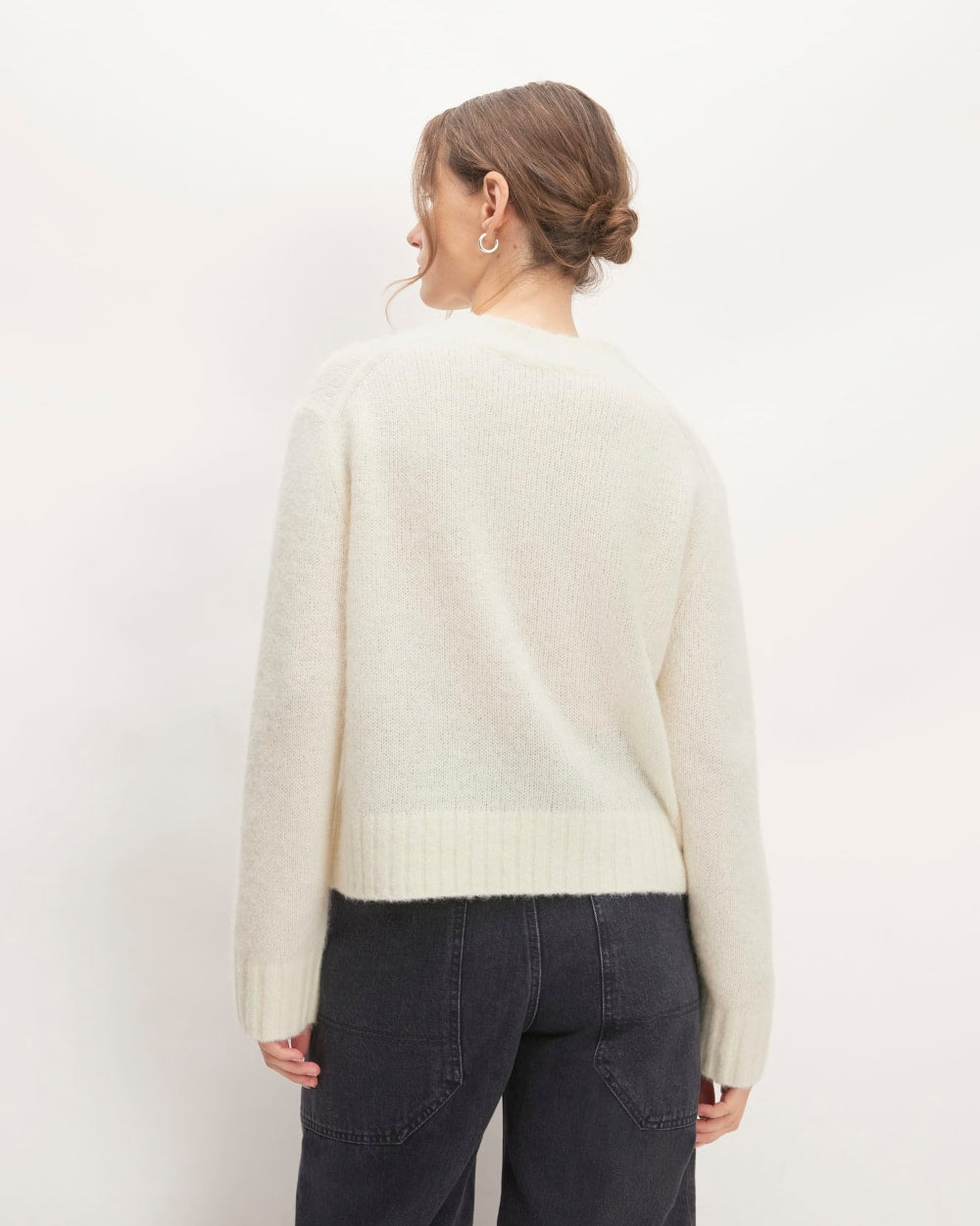 The Alpaca Cropped Crewneck Sweater | Snow - Image 6