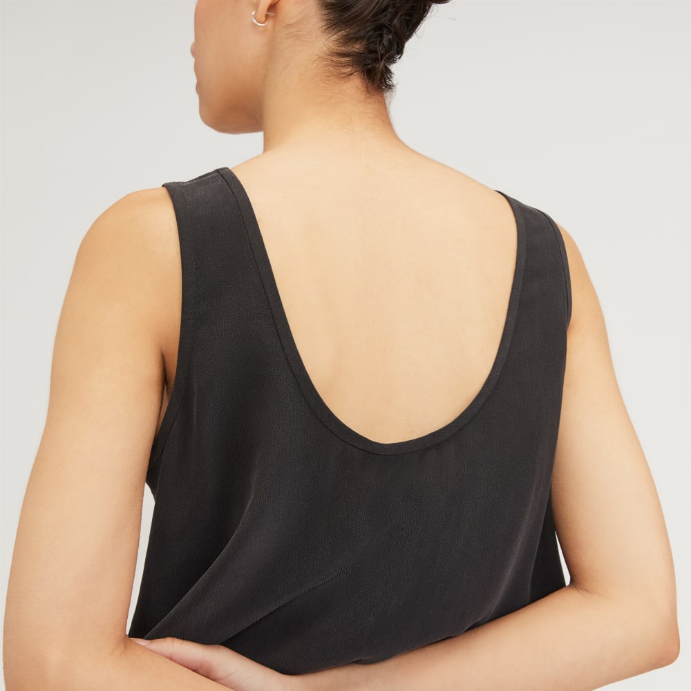 The Scoop Tank in Washable Silk | Black - Image 5