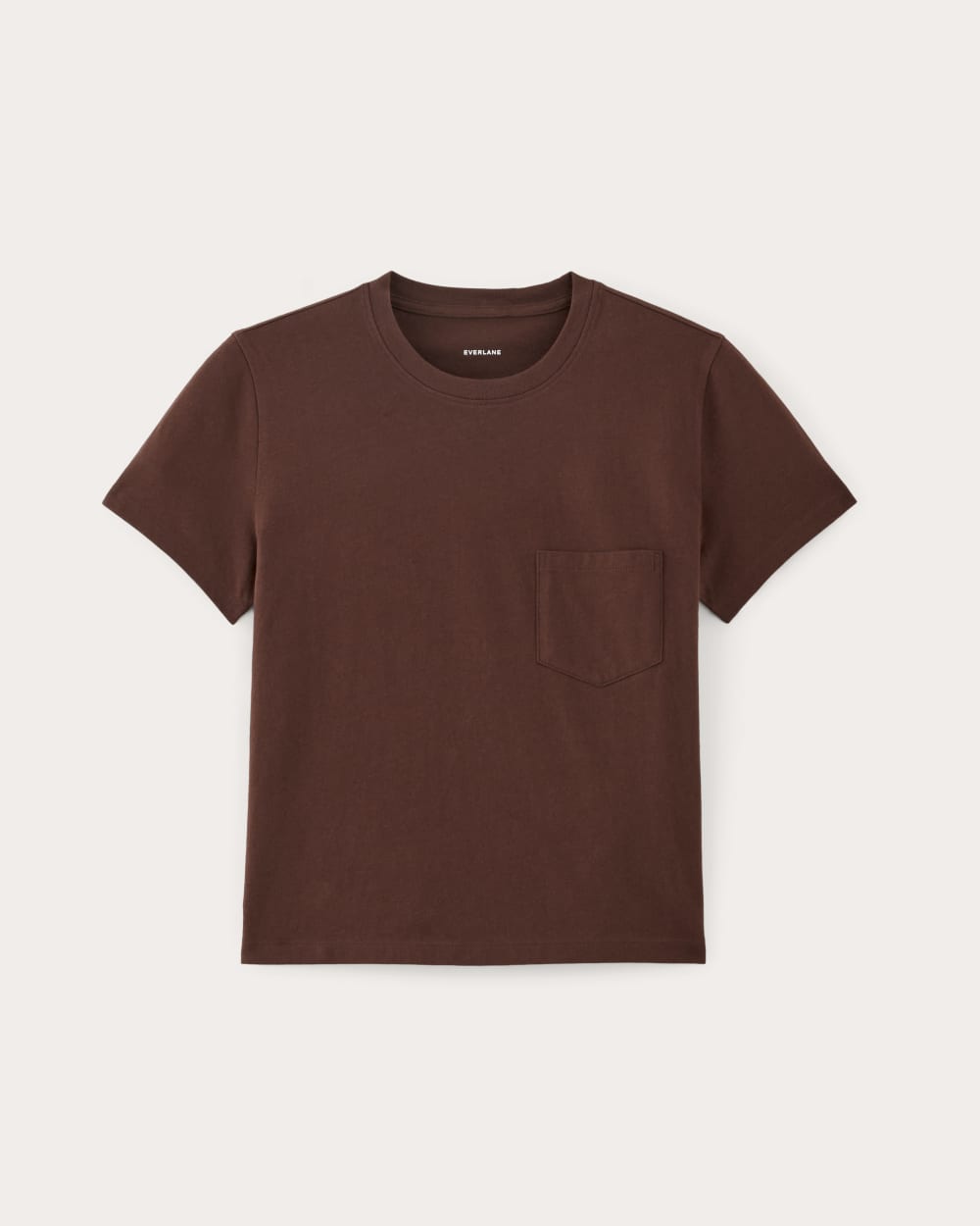 The Box-Cut Tee in Essential Cotton | Dark Mahogany | Pocket - Image 2